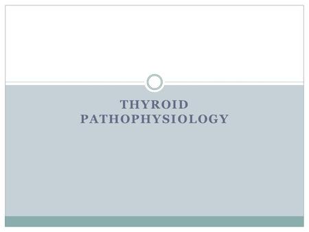 THYROID PATHOPHYSIOLOGY. Hypothalamic-Pituitary-Thyroid Axis This is a negative feedback system. TRH produced in the paraventricular nuclei of the ​ hypothalamus.