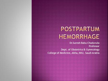 Postpartum Hemorrhage