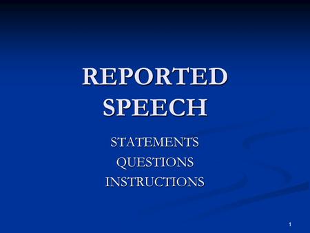 STATEMENTS QUESTIONS INSTRUCTIONS