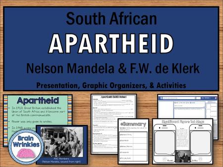 APARTHEID APARTHEID South African Nelson Mandela & F.W. de Klerk