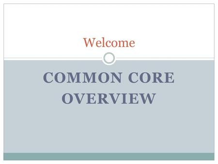 COMMON CORE OVERVIEW Welcome. NYS Common Core 5 Strands (Same for Prek-12) (Number Sense, Algebra, Geometry, Measurement, Statistics and Probability)
