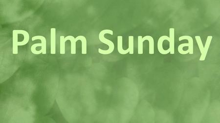 Palm Sunday.