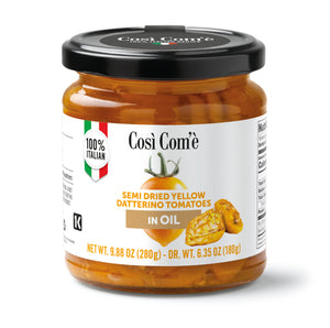 Semi Dried Yellow "Datterino" Tomatoes In Oil by Così Com'è - 9.88oz- Italian Tomatoes