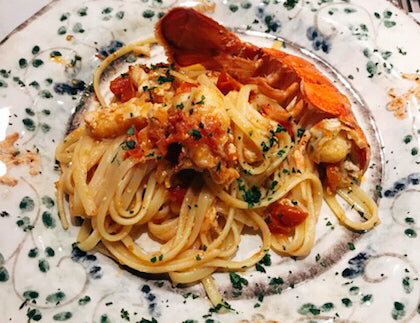 Linguine pasta with lobster